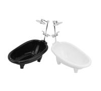 LRXIYODE 2 Pièces Miniature Mini Doll Bathtub Set Realistic Dollhouse Bathroom Accessory Lifelike Tiny Plastic Tub for Motor Skills Development Portable and Detailed Decoration and Bath