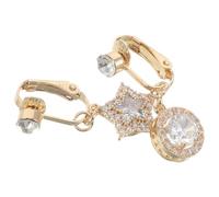 LRXIYODE 2 Pièces Navel Rings Non Piercing Zircon Star Dangle Belly Button Jewelry For Women Lightweight Comfortable Daily Party Wear