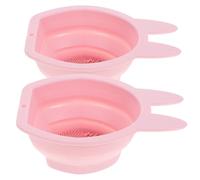 LRXIYODE 2 pièces Nettoyants Pinceaux Maquillage Silicone Forme de Lapin Pliables et Suspendus Doux et Pratiques pour Éponges et Pinceaux