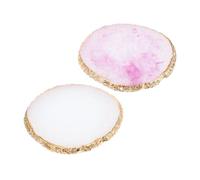 LRXIYODE 2 pièces Palette de Manucure Résine Imitation Agate Dorée Palettes à Mélanger Vernis et Pigments pour Nail Art Légères et Compactes Outils de Présentation pour Artistes Ongulaires