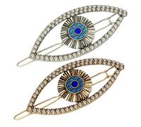 LRXIYODE 2 Pièces Pinces à Cheveux Evil Eye Vintage avec Accessoires pour Filles Élégants et Barrettes Décoratives pour Usage Quotidien et Occasions Spéciales