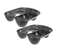 LRXIYODE 2 Pièces plateau de coiffure durable outil de coloration des cheveux protecteur de saignement colorant plateau de permanente pour teinture à chaud shampooing Salon Fourniture Black