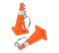 LRXIYODE 2 Pièces Porte Clés Mini Cône de Signalisation Construction Accessoire Suspendu Unique pour Clés et Décoration Voiture