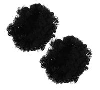 LRXIYODE 2 Pièces Postiche Boucles Volumineuses Afro Bou Noire en Fibres Synthétiques Confortable et Naturelle et Aspect Réaliste pour Fêtes et Représentations