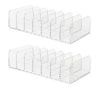 LRXIYODE 2 pièces Rack de Rangement Cosmétique avec Compartiments Multiples pour Pressées et Ombres à Paupières Organisateur de Bureau Transparent pour Maison et Études