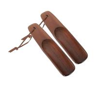 LRXIYODE 2 pièces Shoe Lifting Tools Creative Wooden Shoehorns With Leather Cord Practical Shoe Lifters For Men And Pregnant Women Easy To Use And Protect Ankles Couleur Couleur Aléatoire