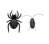 LRXIYODE 2 pièces Solaire Éducatif Araignée et Cafard Réalistes pour Accessoires de Farce pour Halloween et Poisson Jeu Dimitation Garçon Fille Extérieur