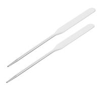 LRXIYODE 2 pièces Spatule Maquillage Inox pour Mélange Fond Teint et Vernis Outil Cosmétique et Hygiénique pour Nail Art et Salon de Beauté