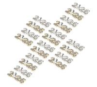 LRXIYODE 20 Pièces Breloques Chiffres Alliage pour Nail Art Cristaux à Dos Plat Argenté et Doré Décorations Ongles Polyvalentes pour Fêtes Mariages et Événements Spéciaux