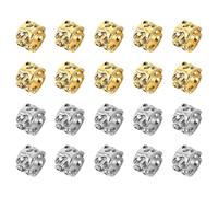 LRXIYODE 20 pièces Lot de Anneaux Métalliques pour Dreadlocks Femmes Accessoires Tresse Vintage Or et Argent Bijoux Cheveux Spirale pour Coiffures Ethniques Épingles Chignon Décoratives