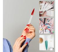 LRXIYODE 200 pièces Présentoir Ongles Bâtonnets Plastique Réutilisables avec Anneaux Métalliques Palette Déchantillons Couleur Ongles Forme Déventail pour Salons et Pratique Manucure