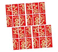 LRXIYODE 24 Pièces Enveloppes Rouges Chanceuses Année Du Serpent Motifs Dorés Traditionnels pour Nouvel An Chinois et Fête Du Printemps Pochettes Hongbao Porte-faveur pour Cadeaux Festifs