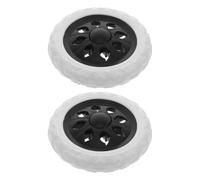 LRXIYODE 2pcs Roue de Chariot en Plastique Pu Pliable pour Chariot, Roues de Rechange Robustes pour Supermarché, Adaptées pour Escalier et Courses
