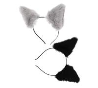 LRXIYODE 2pièces Bandeau Oreilles De Chat Peluche Accessoire Kawaii Pour Halloween Cosplay Et Fête Élastique Et Ajustable Pour Femmes Et Filles