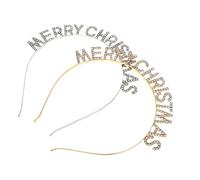 LRXIYODE 2pièces Bandeaux à Lettres Strass Joyeux Noël Accessoires de Coiffure Élégants pour Fêtes Bandeaux de Noël Simples et Pratiques