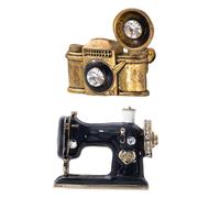 LRXIYODE 2pièces Broche Créative De Couture Machine à Coudre Platine Vinyle Accessoire Élégant Pour Veste Et Écharpe Pour Offrir Toutes Occasions