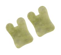 LRXIYODE 2pièces Gua Sha Massage Tool Jade Naturel Pour Visage Et Cou Planche De Grattage Et Lisse Outil Pratique Pour Massage Et Relaxation