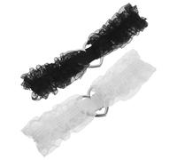 LRXIYODE 2pièces Jarretière de Jambe Dentelle Blanche Jarretière Élastique Forme de Cœur pour Femme de Mariage pour Noce