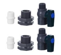 LRXIYODE 2set Adaptateur de Robinet en PVC Dn20 3/4 avec Raccord Cloison pour Réservoirs d'eau, Résistante aux Intempéries, pour Jardins et Piscines, Lot