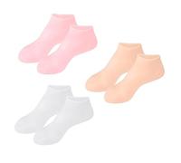 LRXIYODE 3 Chaussettes Hydratantes Crevasses Lot Chaussettes Protectrices Xl Blanc Rose Chair pour Soin des Secs et Abîmés