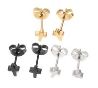 LRXIYODE 3 Paires Boucles Oreilles Croisés Titane Unisexe Clous Oreille Minimalistes Résistants et Hypoallergéniques pour Piercing Cartilage Homme Femme