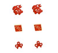 LRXIYODE 3 Paires Boucles Oreilles Rouges Chinoises Set pour Femmes Style Lapin Nouvel An Chinois Clous Oreilles Minimalistes Accessoires Festifs Féminins