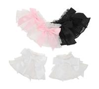 LRXIYODE 3 Paires Manches Volantées Dentelle Manchettes de Poignet Factices pour Femmes Accessoires Photo pour Ongles Fausses Manchettes Amovibles