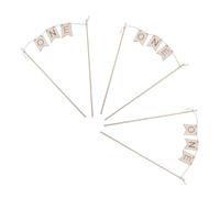 LRXIYODE 3 Pièces Bannière Bois pour Gâteau Premier Anniversaire Décorations Légères et Stables Inserts Cake Topper pour Fête Garçon Fille Décor Polyvalent pour Célébrations et