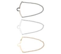 LRXIYODE 3 Pièces Chaîne de Cravate Cuivre Épingle à U Résistante Accessoires Élégants pour Costumes Affaires et Mariages Maintien Sécurisé et Finition Anti-rayures