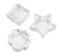 LRXIYODE 3 Pièces Dappen Dish Verre pour Nail Art avec Motifs Étoile Fleur et Glaçon Palette Multifonctionnelle pour Mélange de Gel Polish Nettoyage de Pinceaux et Stockage Liquide