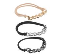 LRXIYODE 3 Pièces Élastiques Métal pour Cheveux Bracelet Élastique Confortable et Résistant Attache Queue de Cheval Multifonction pour Femmes sans Marques Ni Glissement