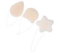 LRXIYODE 3 pièces Éponges Visage Exfoliantes Doux pour Nettoyage Corps et Visage Absorbantes Hypoallergéniques Adaptées Garçon Fille et Adultes Formes Étoile Goutte