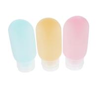 LRXIYODE 3 pièces Lot de Bouteilles Rechargeables de Voyage Plastique PE Contenants Souples Fuite pour Shampoing Lotion et Produits de Toilette Set Compact Pastel