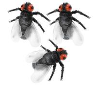 LRXIYODE 3 Pièces Miniature Fake Plastic Fly Figures Simulated Insect Models for Early Education Stem Learning Parent-Child Activities Portable and