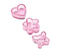 LRXIYODE 3 pièces Nail Art Monomer Dish Set Crystal Glass Heart Flower Butterfly Shapes Acrylic Nail Polish Tray With Lid For Manicure Cleaning