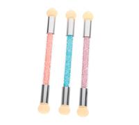 LRXIYODE 3 pièces Pinceau Éponge Ongles Double Tête pour Manucure Stylo Nail Art et Confortable Brosse Gradient pour Décoration DIY à Domicile