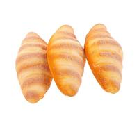 LRXIYODE 3 Pièces Simulation Bread Decoration Set Realistic Artificial Croissants for Bakery Restaurant and Kitchen Display Lightweight Food Model Props for Photography and Window Decor