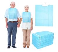 LRXIYODE 30 Pièces Lot de Bavoirs Imperméables pour Personnes Âgées et Doux pour Peau Protection Repas Portable