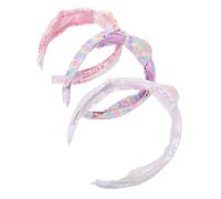 LRXIYODE 3pièces Bandeau à Paillettes Pour Femmes Lot De Bandeaux Décoratifs Bandeau Créatif Avec Nœud Central Antidérapant Pour Cheveux