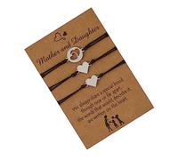 LRXIYODE 3pièces Bracelet Corde Tissée Pour Femme Pendentif Cœur Creux Bracelet Cire Cirée Pour Cadeau Anniversaire