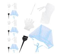 LRXIYODE 4 Ensembles Kit de Casquettes de Surbrillance avec Crochets et Pinceaux Bonnet à Mèches Percé pour Coloration et Décoloration Outil Complet de Teinture Cheveux pour Salon et Usage