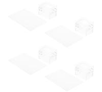 LRXIYODE 4 Ensembles Kit de Manucure Silicone avec Tampon Carré Transparent et Grattoir Plaques pour Nail Art Outil Transfert Précis pour Salon et Usage Maison