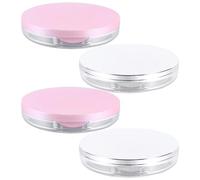 LRXIYODE 4 Pièces Boîte de Poudre Compacte Rechargeable 5g avec Miroir et Rangement pour Houppette en Pp, pour Déplacements Quotidiens et Activités en Plein Air
