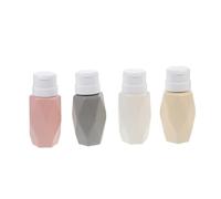 LRXIYODE 4 pièces Bouteilles Distributeur Liquide Manucure avec Pompe Pressable Flacons Vides pour Dissolvant Vernis à Ongles Usage Salon et Domestique