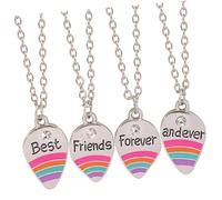 LRXIYODE 4 pièces Collier Amitié Fille pour Meilleures Compagnes Design Créatif et Confortable Cadeau Anniversaire pour Filles et Sœurs