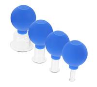 LRXIYODE 4 pièces Kit de Ventouses de Massage Verre pour Thérapie par Aspiration Cupping Professionnel pour Corps et Visage Ventouses Antifatigue Caoutchouc Flexible Pratique et Durable
