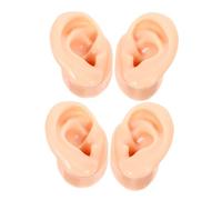 LRXIYODE 4 Pièces Modèle Oreille Silicone Souple Reproduction Humaine Réaliste pour Affichage Boucles Oreilles et Pratique Perçage Accessoire Formation et Présentation Bijoux