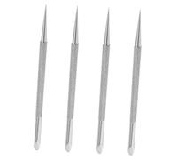 LRXIYODE 4 pièces Outil de Manucure Professionnel Acier Inoxydable Repousse-cuticules Double Extrémité Poussoir Ongles Portable pour Nettoyage Cuticules Mains et Usage Salon et Domicile