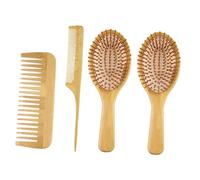 LRXIYODE 4 pièces Peigne Large pour Massage Chevelu Peigne à Dents Larges Naturel Stimulation Circulation Sanguine Soulagement Maux de Tête et Portable pour Usage Quotidien