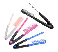 LRXIYODE 4 Pièces Peigne Lissant Forme V Brosse Coiffante Résistante Chaleur Peigne Professionnel pour Salon Contrôle Précis et Lissage Rapide des Cheveux